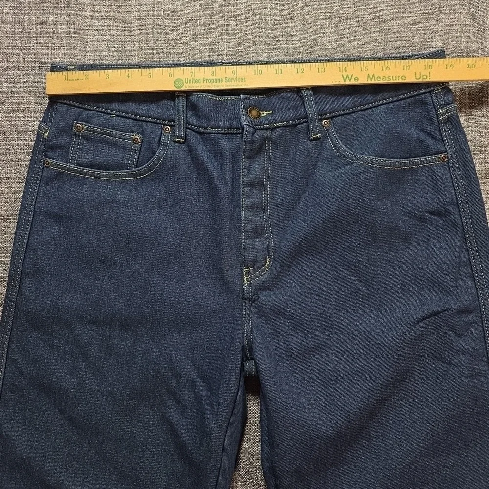 Stanley Denim Jeans Mens 36x34 Blue Fleece Lined Utility Work Wear